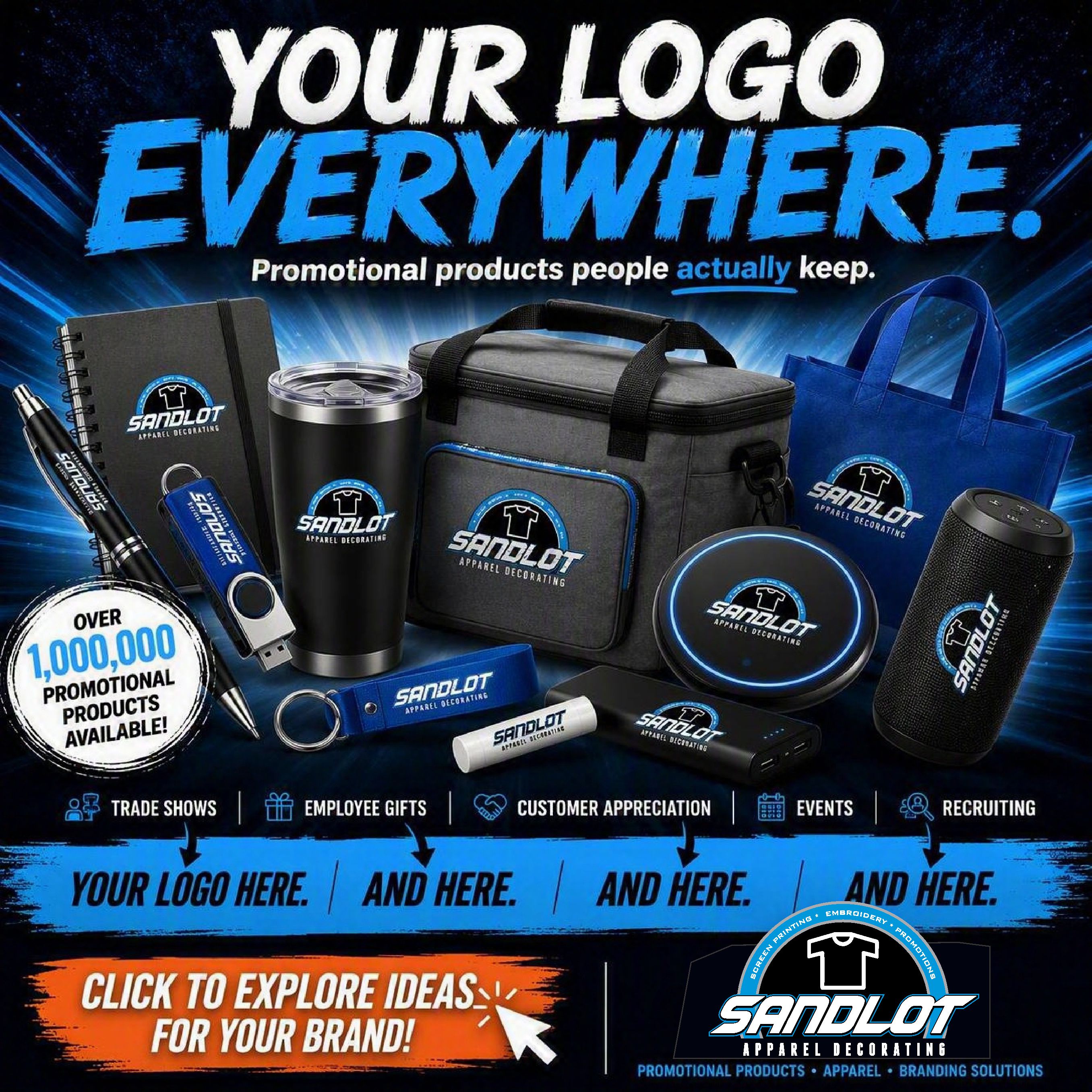 Custom branded promotional products from Sandlot Apparel in mid-Michigan